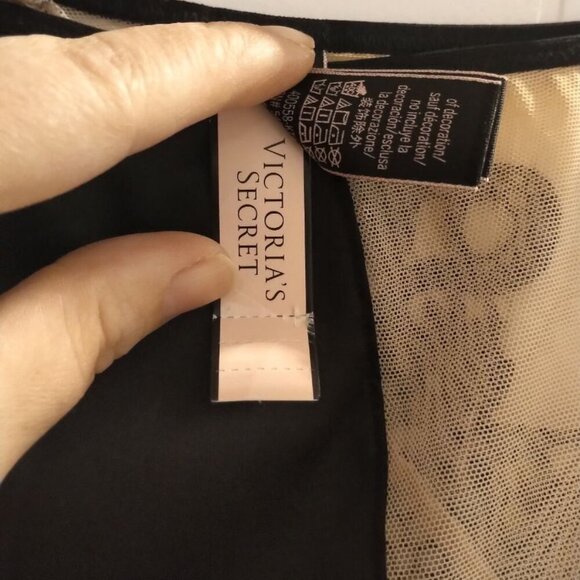 🥬NWT Victoria's Secret LUXE Dragon Applique Cheeky Mesh SEXY Lingerie Black Tan - Picture 8 of 16